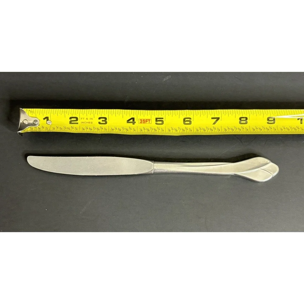 7 Oneida Satin Tribeca Modern Hollow Dinner Knife Stainless Frosted Flatware 9